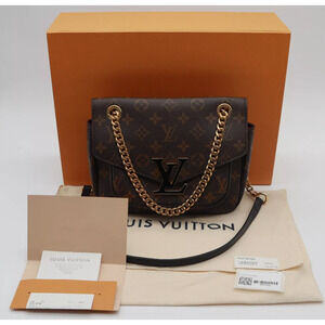 Box and Receipt! Louis Vuitton Passy Handbag Purse Monogram Canvas Brown LV